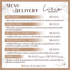 Lírio Gastronomia - Menu 02